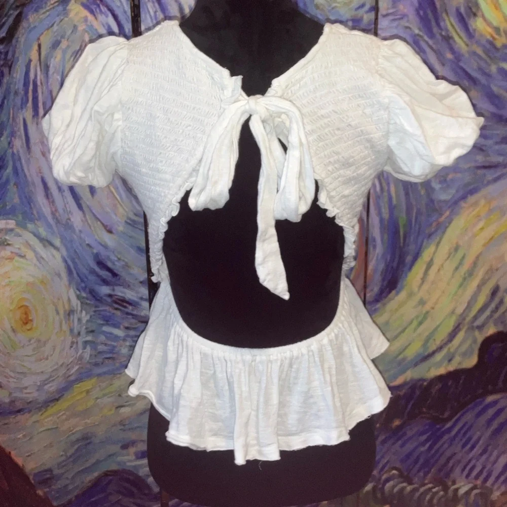 Free People small white Charlotte tie back top - Picture 5 of 5